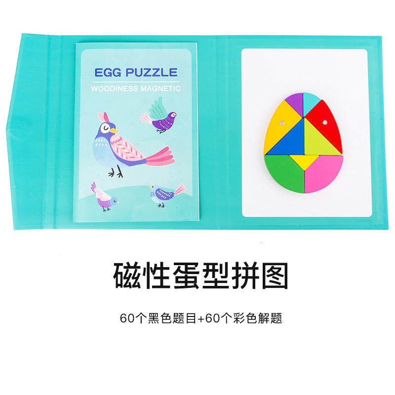 Livres de puzzles magnétiques en bois pour enfants, pour l'éducation précoce, à clipser, portables, variés, avancés, colorés, jouets éducatifs.