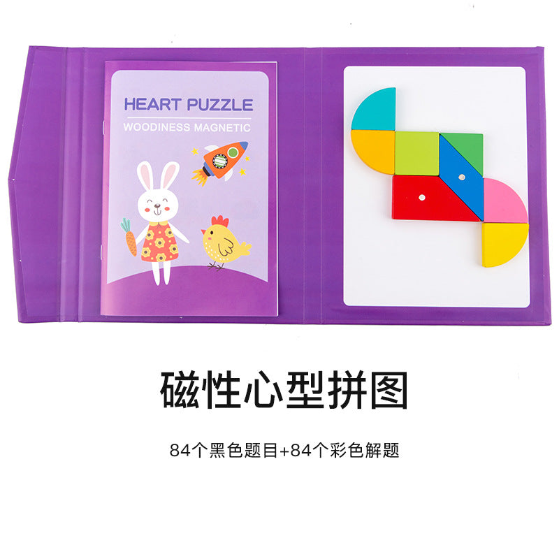 Livres de puzzles magnétiques en bois pour enfants, pour l'éducation précoce, à clipser, portables, variés, avancés, colorés, jouets éducatifs.