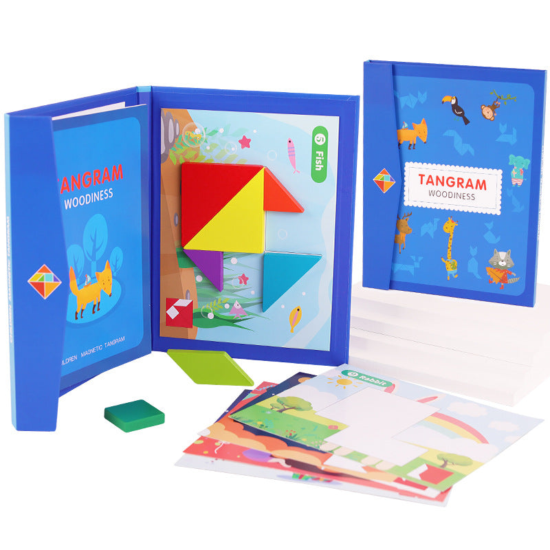 Livres de puzzles magnétiques en bois pour enfants, pour l'éducation précoce, à clipser, portables, variés, avancés, colorés, jouets éducatifs.