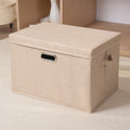 Boîte de rangement en tissu de coton et lin, boîte de rangement pliable pour armoire, livres, jouets, boîte de rangement de couettes
