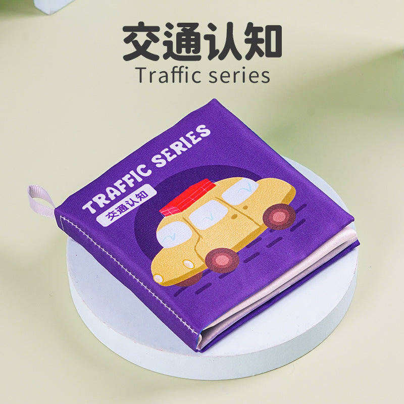 Amazon commerce extérieur vente chaude livre en tissu pour bébé et nourrisson d'éveil et d'éducation précoce, animaux et transports, livre cognitif en anglais
