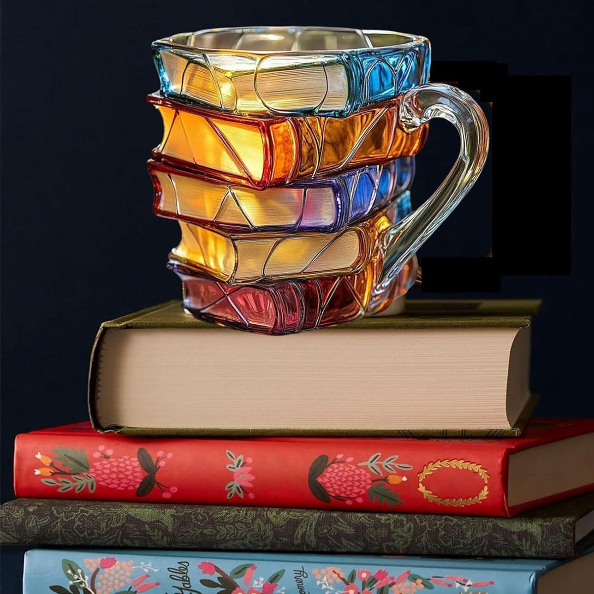 Tasse à café Cross-border Painted Book Mug Peinte Livres Peinte livres Tasse à café unique Tasse à café empilement de livres