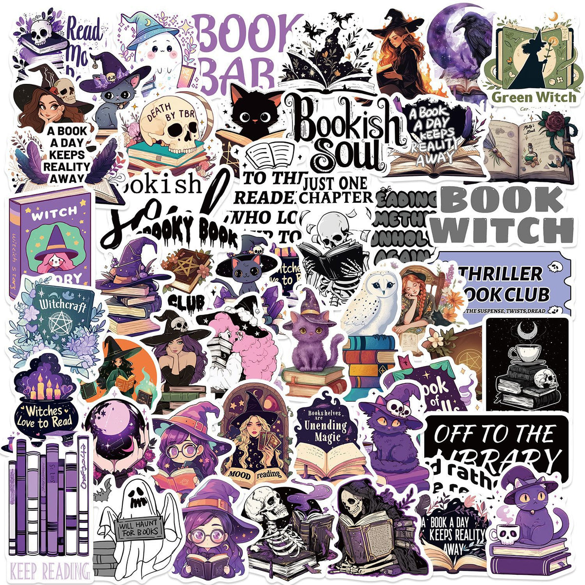Un assortiment de 50 autocollants fantaisie de lecture de dessins animés pour graffitis érotiques, guitare décorative, carnet de notes, bagages, DIY, vente en gros.
