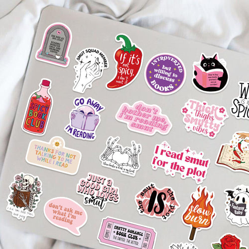 Un assortiment de 50 autocollants fantaisie de lecture de dessins animés pour graffitis érotiques, guitare décorative, carnet de notes, bagages, DIY, vente en gros.