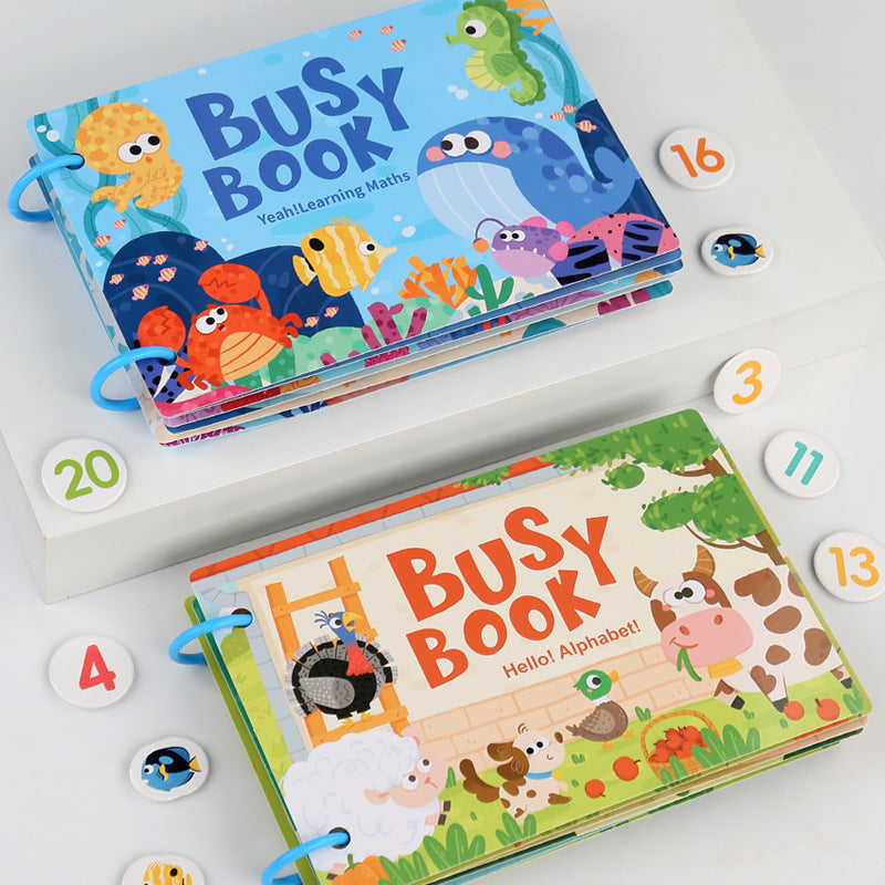 Livre d'autocollants silencieux pour l'éveil des enfants, ferme, lettres, puzzle cognitif, livre magique à déchirer et tirer à répétition pour jouets d'éducation précoce