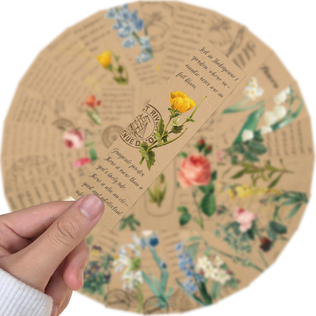 30 fleurs rétro plantes livres décoration spéciale scrapbooking fournitures scolaires créatives graffiti signet vente en gros