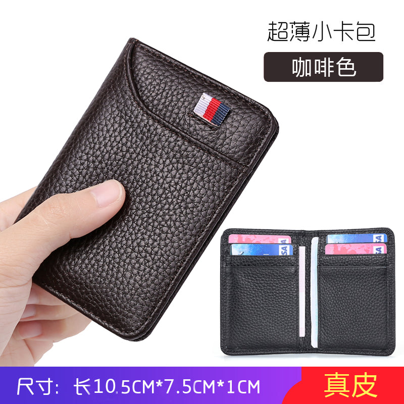 Porte-cartes homme en cuir porte-permis de conduire ultra-mince et compact porte-cartes bancaires femme porte-cartes d'identité emplacements multiples pour cartes