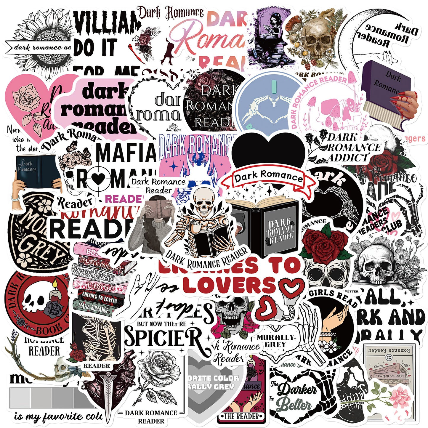 A variety of 50 cartoon reading books smut graffiti stickers decorative guitar notebook luggage DIY wholesale