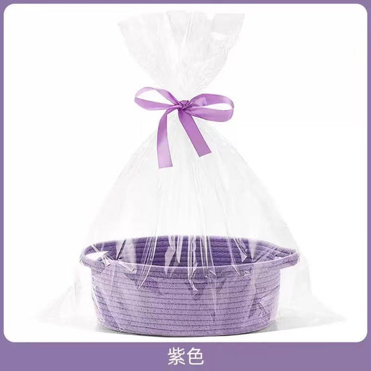 Factory Direct supply new portable storage basket cotton string woven Oval gift basket sundries books storage basket large capacity