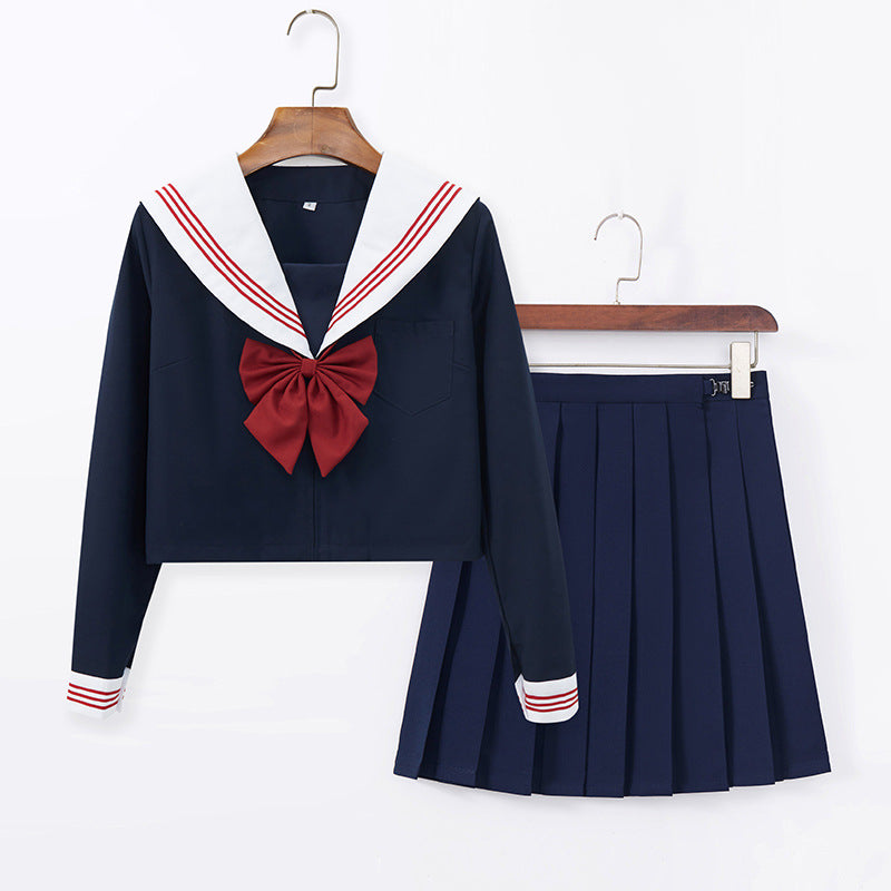 Colis de livraison en usine service après-vente trois livres rouges uniforme de marin JK pour les écoles sens costume JK jupe JK jupe plissée authentique
