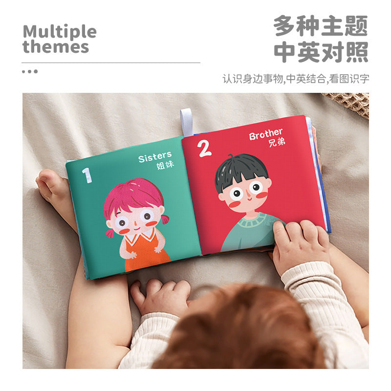 Amazon commerce extérieur vente chaude livre en tissu pour bébé et nourrisson d'éveil et d'éducation précoce, animaux et transports, livre cognitif en anglais