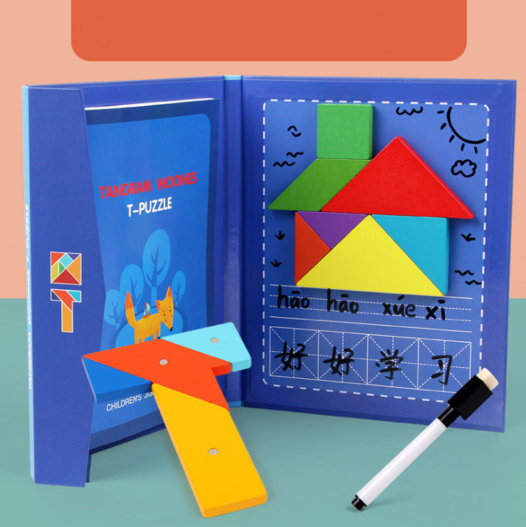 Livres de puzzles magnétiques en bois pour enfants, pour l'éducation précoce, à clipser, portables, variés, avancés, colorés, jouets éducatifs.
