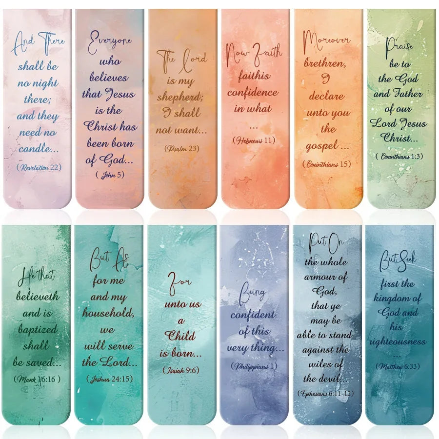 12PCs gradient color Bible magnetic bookmark student books magnetic label marker