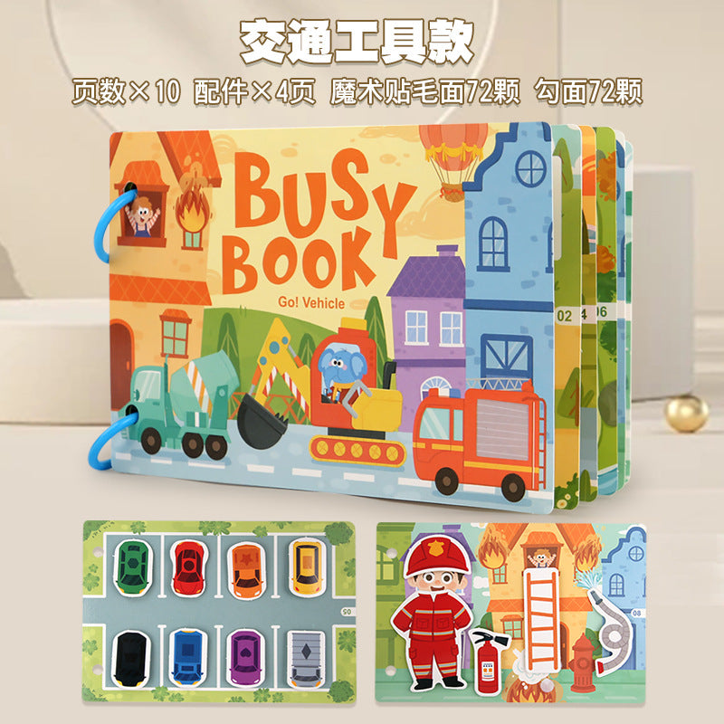 Livre d'autocollants silencieux pour l'éveil des enfants, ferme, lettres, puzzle cognitif, livre magique à déchirer et tirer à répétition pour jouets d'éducation précoce