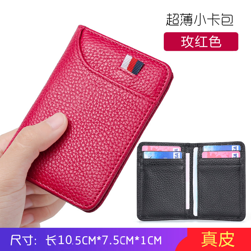 Porte-cartes homme en cuir porte-permis de conduire ultra-mince et compact porte-cartes bancaires femme porte-cartes d'identité emplacements multiples pour cartes