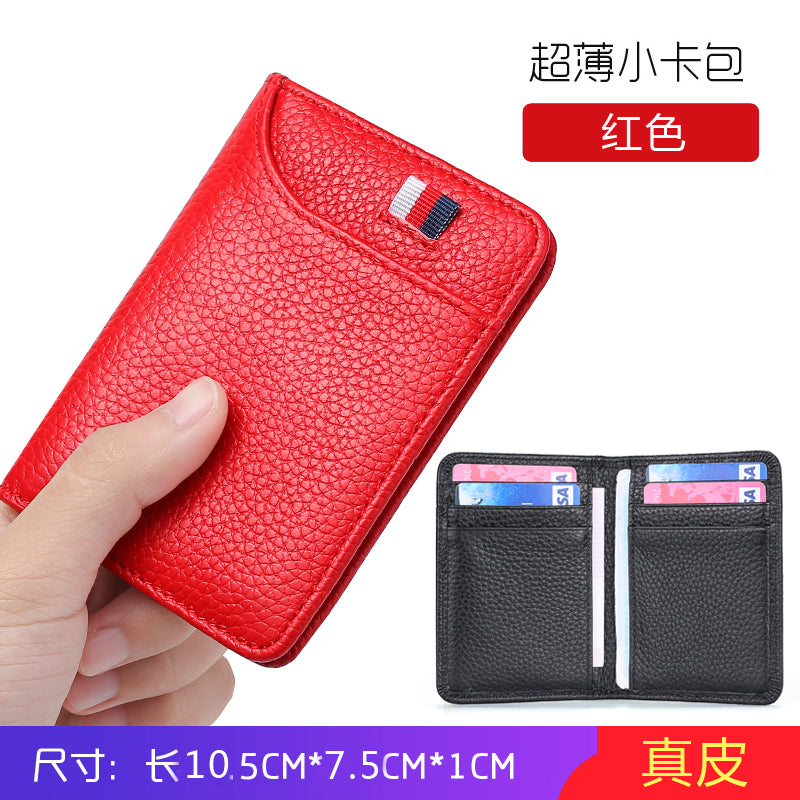 Porte-cartes homme en cuir porte-permis de conduire ultra-mince et compact porte-cartes bancaires femme porte-cartes d'identité emplacements multiples pour cartes