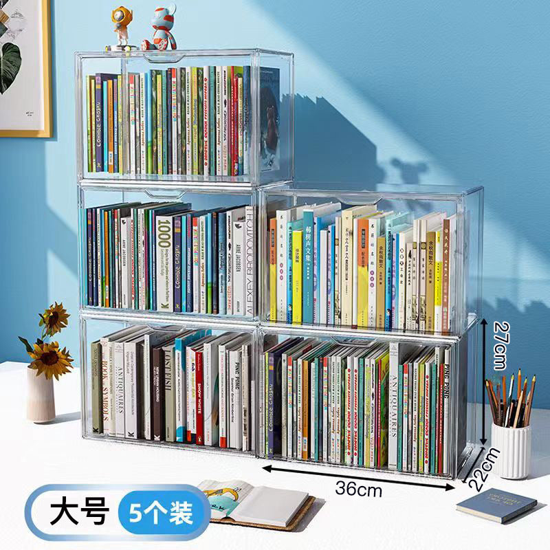 Boîte de rangement de livres transparente en acrylique pour bibliothèque, grande capacité, anti-poussière, fantastique pour livres anciens