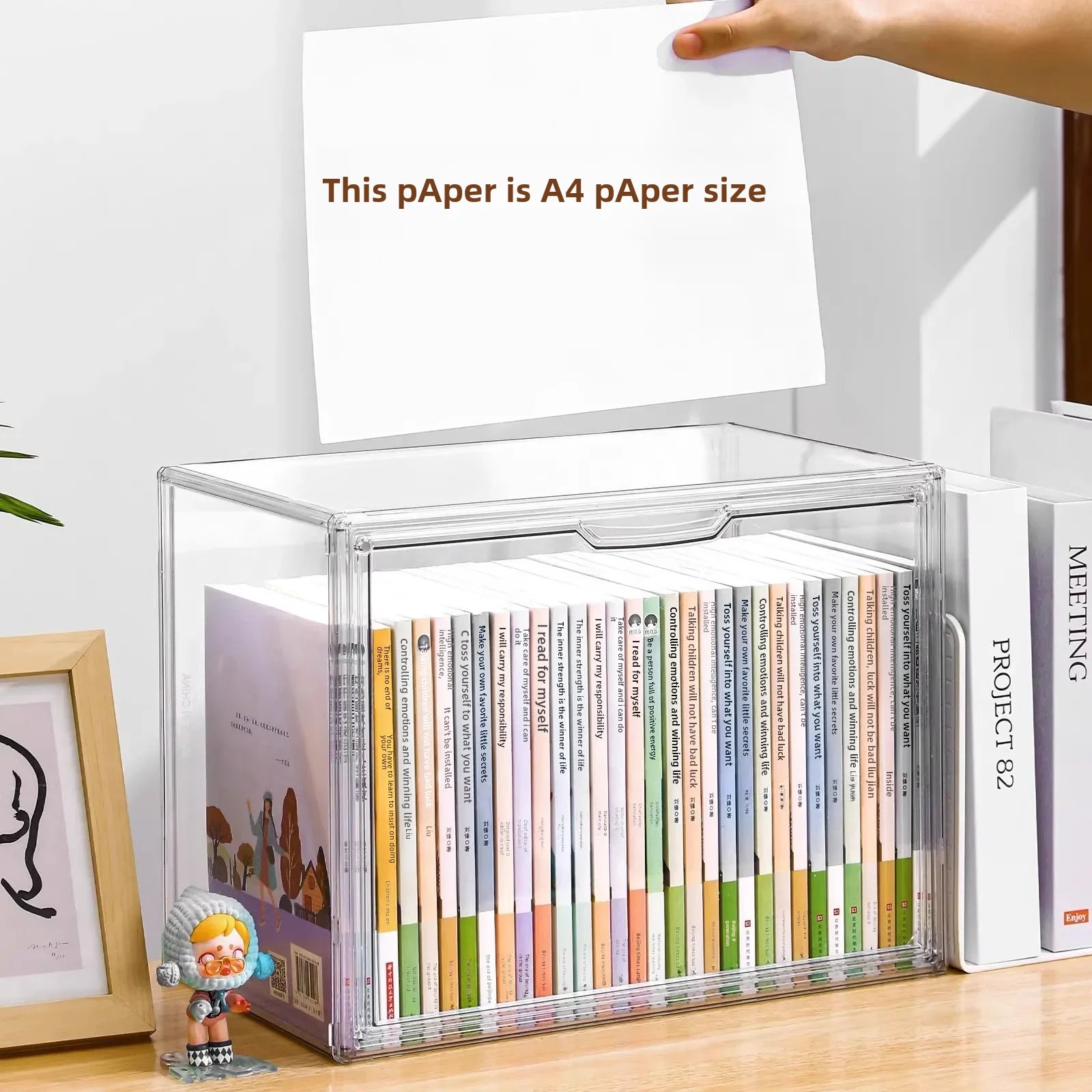 Boîte de rangement de livres transparente en acrylique pour bibliothèque, grande capacité, anti-poussière, fantastique pour livres anciens