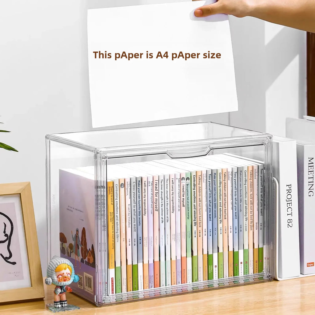 Bibliothèque transfrontalière étagère à livres, boîte de rangement pour livres anciens, organisateur en acrylique transparent, fantastique bibliothèque domestique de grande capacité, anti-poussière.
