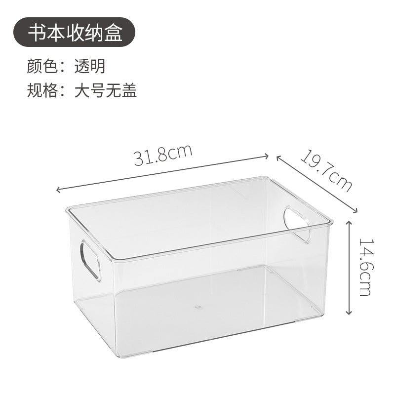 Yimijia Boîte de Rangement PET Antipoussière avec Couvercle pour Livres, Jouets, Cosmétiques de Bureau | maquillage, articles de toilette
