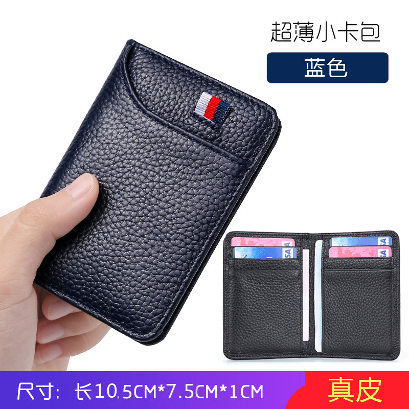 Porte-cartes homme en cuir porte-permis de conduire ultra-mince et compact porte-cartes bancaires femme porte-cartes d'identité emplacements multiples pour cartes