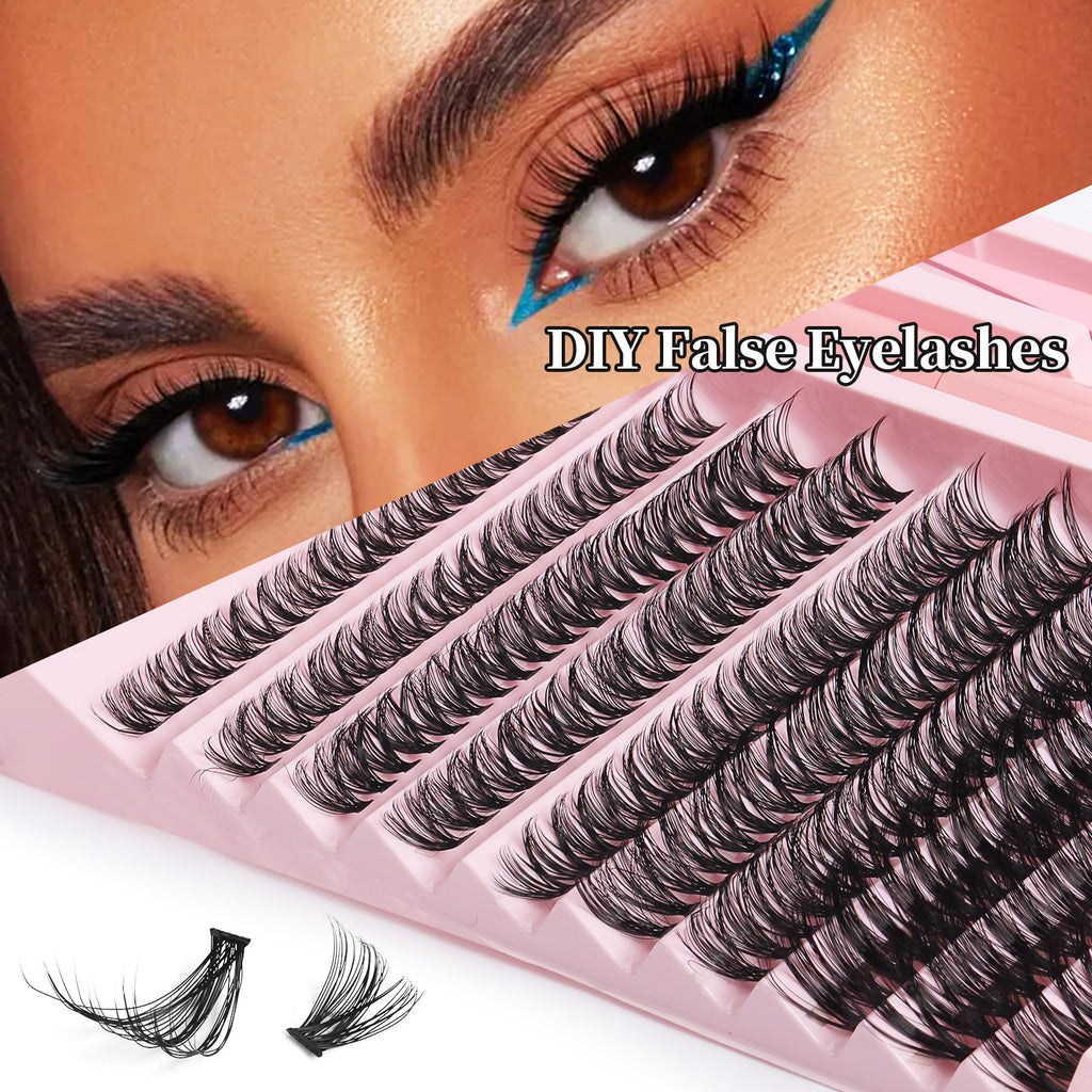 Nouveau volume D faux cils en gros livres de cils DIY épais 10 rangées grande capacité mélange naturel courbé ne blesse pas les yeux