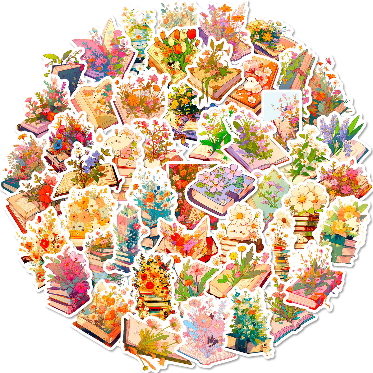 50 retro aesthetic Books Vintage mix and match foreign trade TEMU retro stickers cross-border artistic fresh pattern stickers