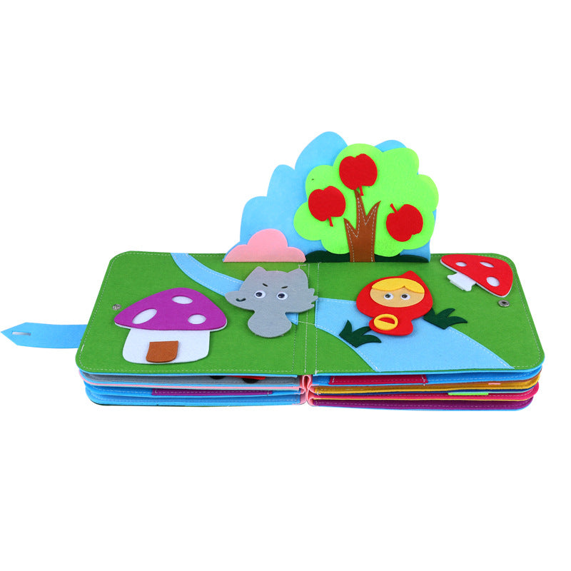 Livres en feutre transfrontaliers pour l'éducation préscolaire, livre d'activités pour la maternelle, livre d'histoires non tissé 3D Rainbow, remise sur la quantité en gros