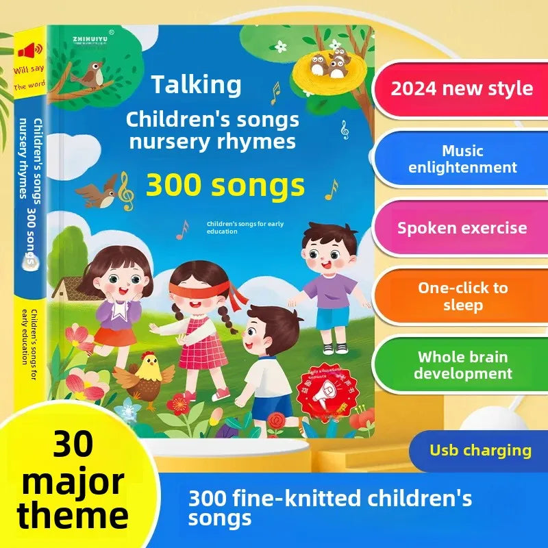 Chansons et comptines pour enfants Zhihuiyu 300 livres de prononciation éducatifs pour l'éducation précoce des enfants de 2 à 11 ans