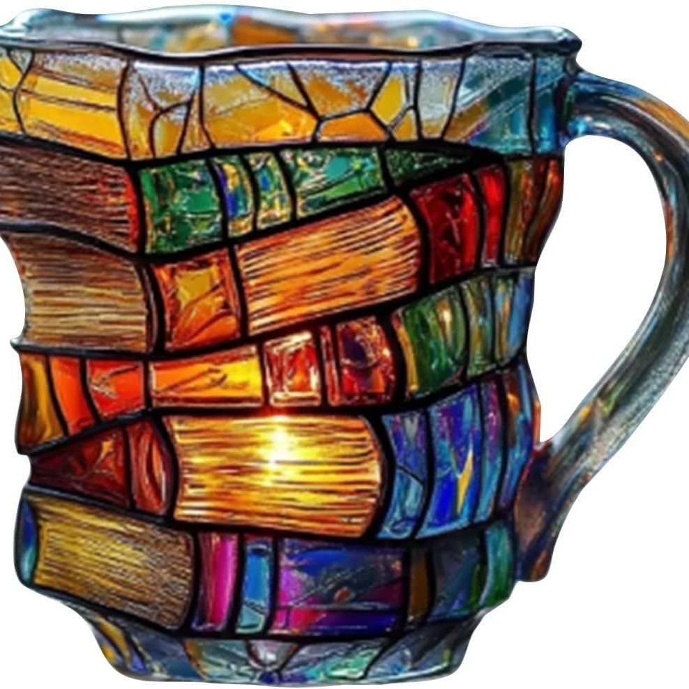 Tasse à café Cross-border Painted Book, tasse à café unique en forme de livres empilés