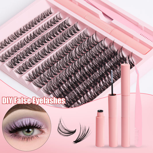 New D volume false eyelashes wholesale DIY thick eyelash books 10 rows large capacity mixed natural curling does not hurt eyes