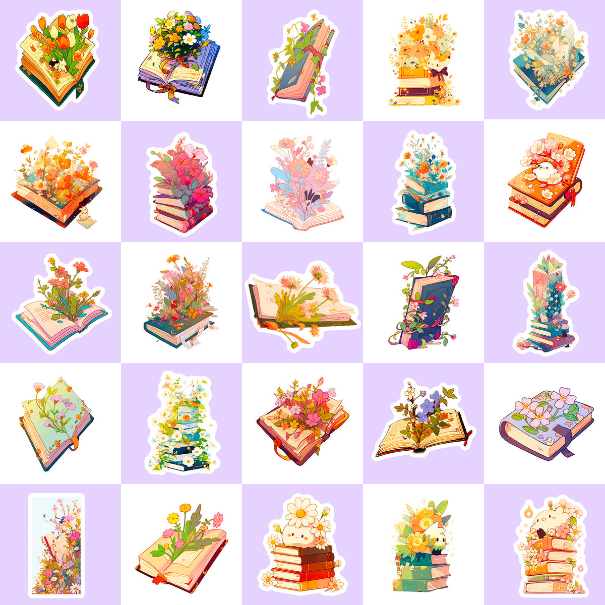 50 retro aesthetic Books Vintage mix and match foreign trade TEMU retro stickers cross-border artistic fresh pattern stickers