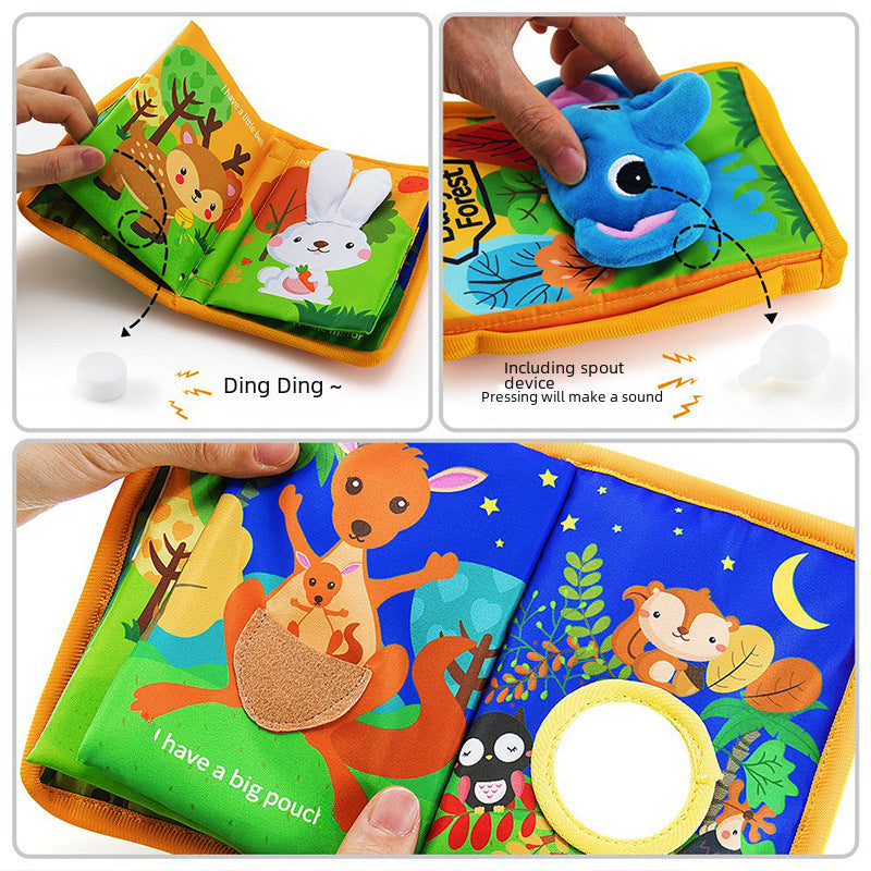Livre en tissu de commerce extérieur Bébé Livre en tissu en trois dimensions Jouets pour bébé 0-1 ans puzzle Livres à mordiller pour l'éveil Éveil transfrontalier