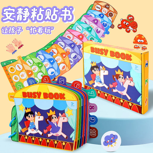 Cross-border digital cognitive tear and pull quiet book Cutting-free children's educational books for early education Enlightenment learning handmade material package