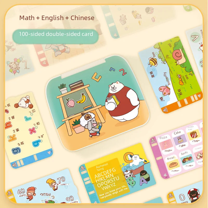 SOURCE Machine de lecture intelligente pour enfants, 100 visages, machine d'apprentissage précoce chinois-anglais, livres éducatifs audio, jouets