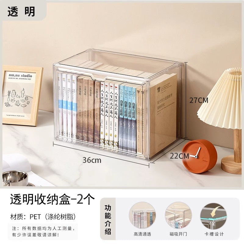 Boîte de rangement de livres transparente en acrylique pour bibliothèque, grande capacité, anti-poussière, fantastique pour livres anciens