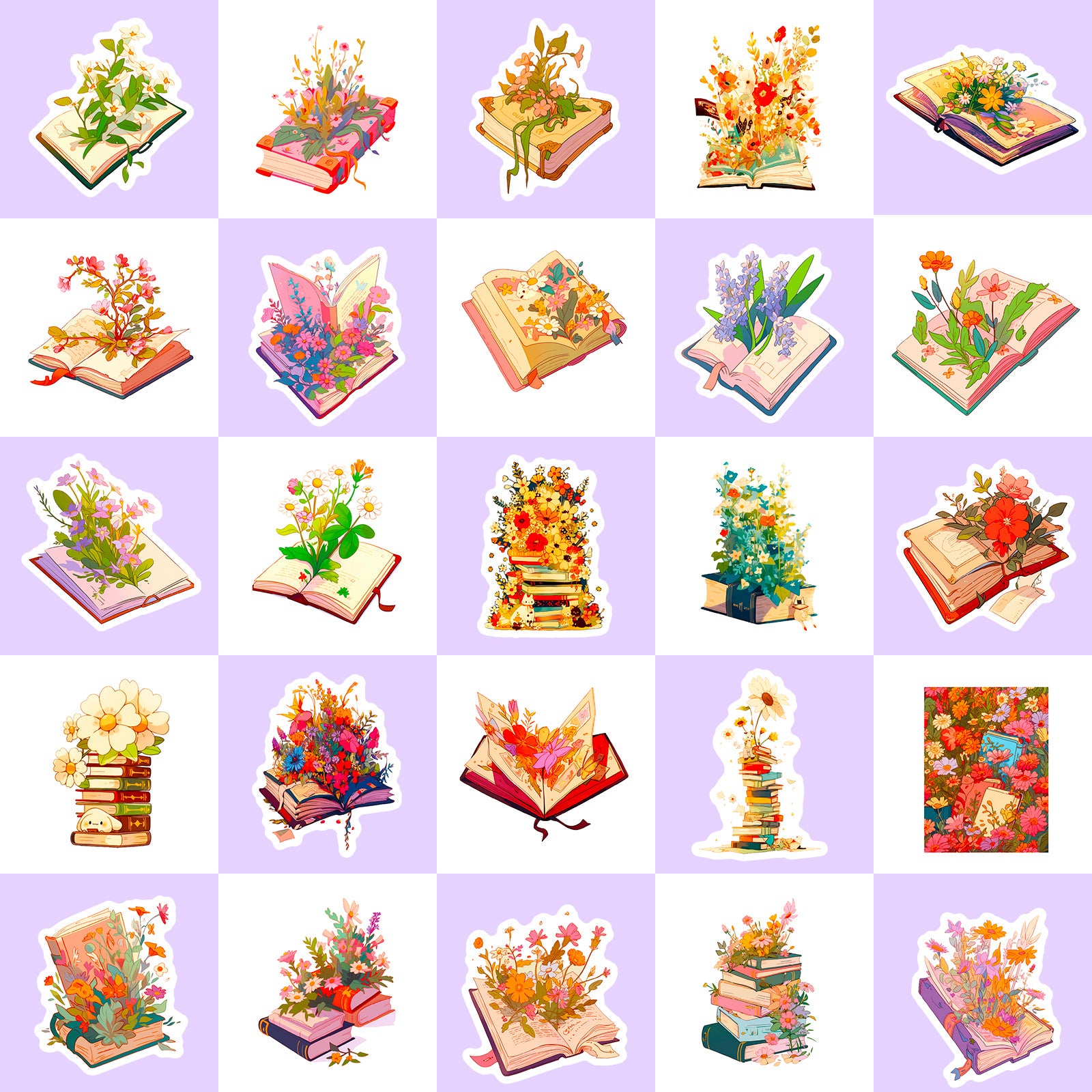 50 retro aesthetic Books Vintage mix and match foreign trade TEMU retro stickers cross-border artistic fresh pattern stickers