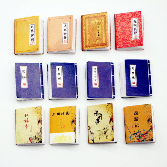 Dollhouse mini Dollhouse pocket ancient books learning accessories BJD scene shooting props