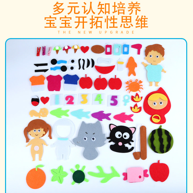 Livres en feutre transfrontaliers pour l'éducation préscolaire, livre d'activités pour la maternelle, livre d'histoires non tissé 3D Rainbow, remise sur la quantité en gros