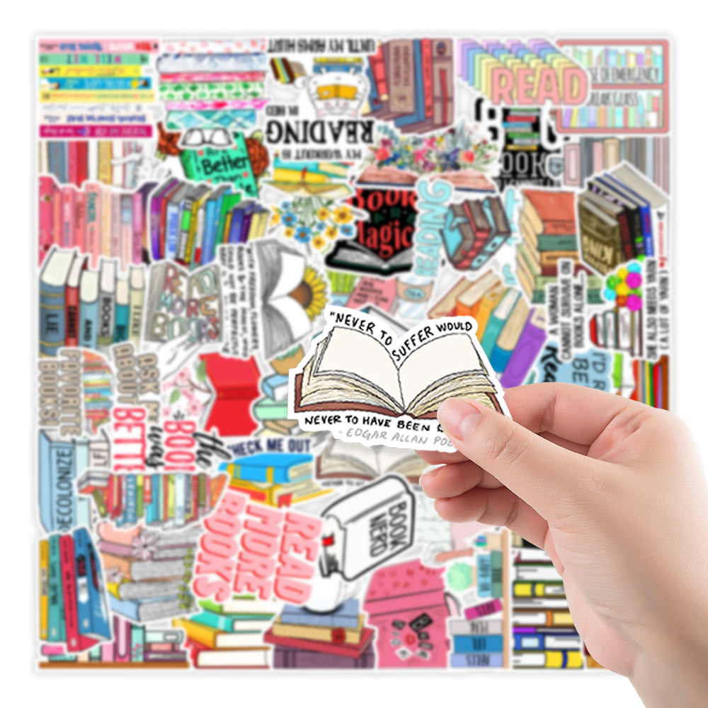 50 livres de lecture, graffitis, autocollants pour ordinateur, téléphone portable, tablette, autocollants décoratifs étanches, autocollants de grand livre, vente en gros