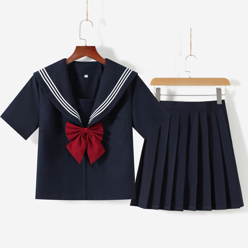 Forfait de livraison en usine service après-vente uniforme jk style de base cyanose trois livres costume de marin jk pour écoles sens costume jk jupe jk véritable