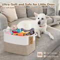Panier de rangement tressé en corde de coton, panier pour jouets de chien, livres, panier cadeau tendance, panier carré avec poignée de finition