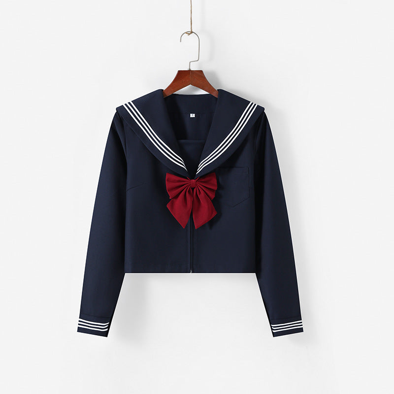 Forfait de livraison en usine service après-vente uniforme jk style de base cyanose trois livres costume de marin jk pour écoles sens costume jk jupe jk véritable