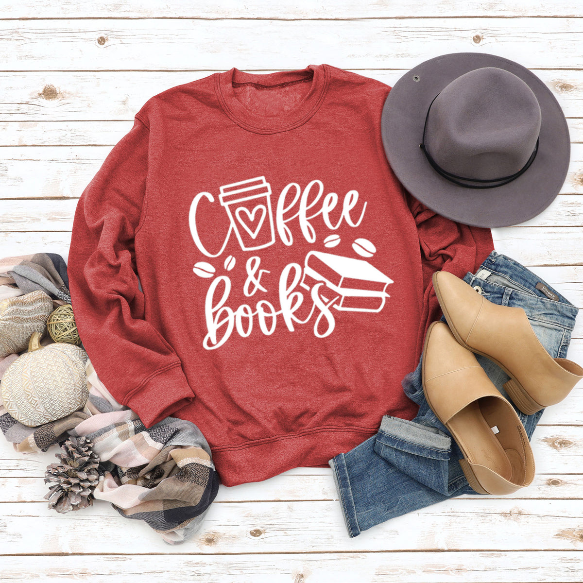 Amazon transfrontalier commerce extérieur Café Livres élégant ample grande taille manches longues pull en gros col rond pour femmes