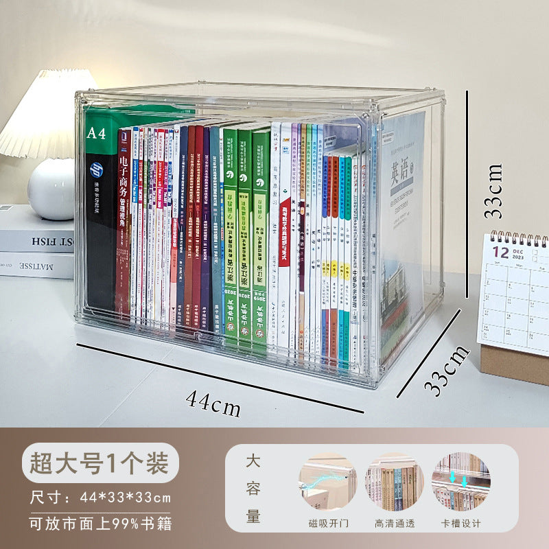 Boîte de rangement de livres transparente en acrylique pour bibliothèque, grande capacité, anti-poussière, fantastique pour livres anciens