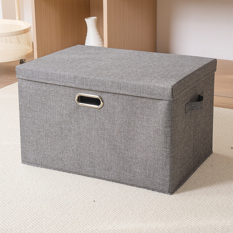 Boîte de rangement en tissu de coton et lin pliable pour vêtements, livres, jouets, couettes