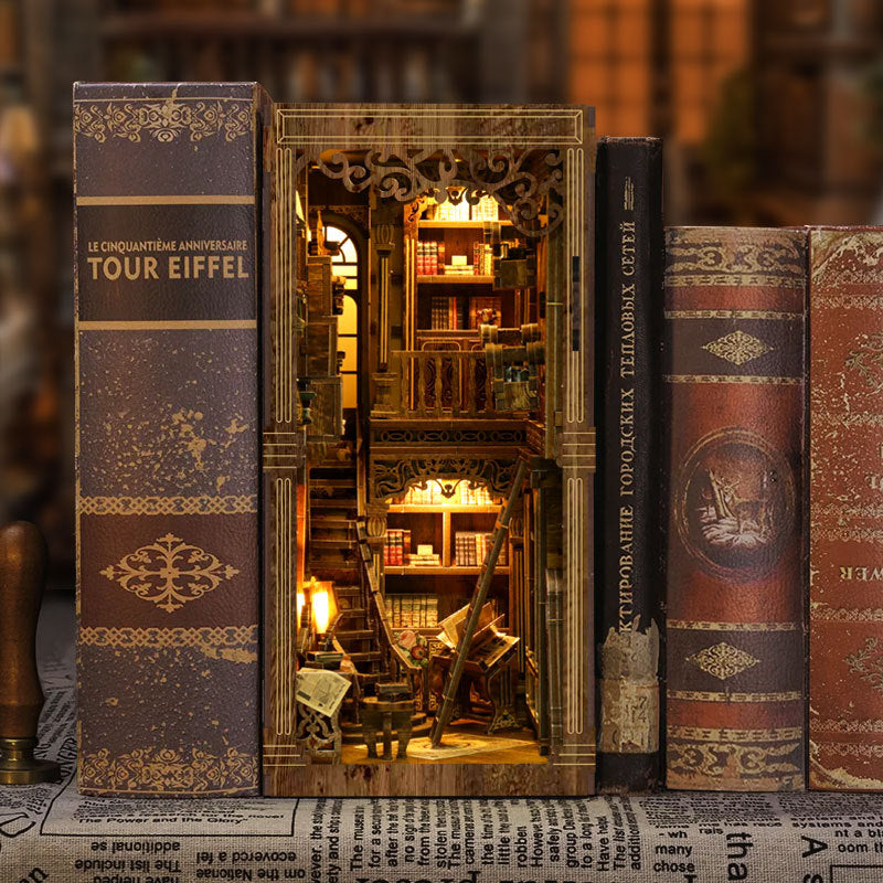 Boîte à livres transfrontalière, nouveau meuble de rangement pour livres anciens, support en bois, modèle 3D à assembler soi-même, petite maison, ornements de bibliothèque