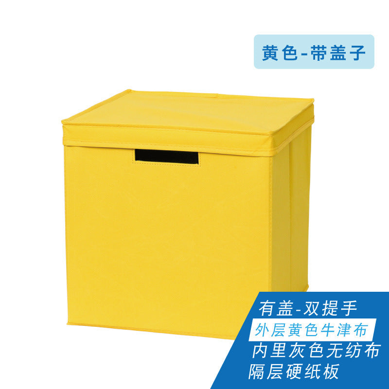 Boîte de rangement pliable multifonctionnelle : jouets, manuels scolaires, vêtements, rangement domestique quotidien, bibliothèque en tissu écossais.