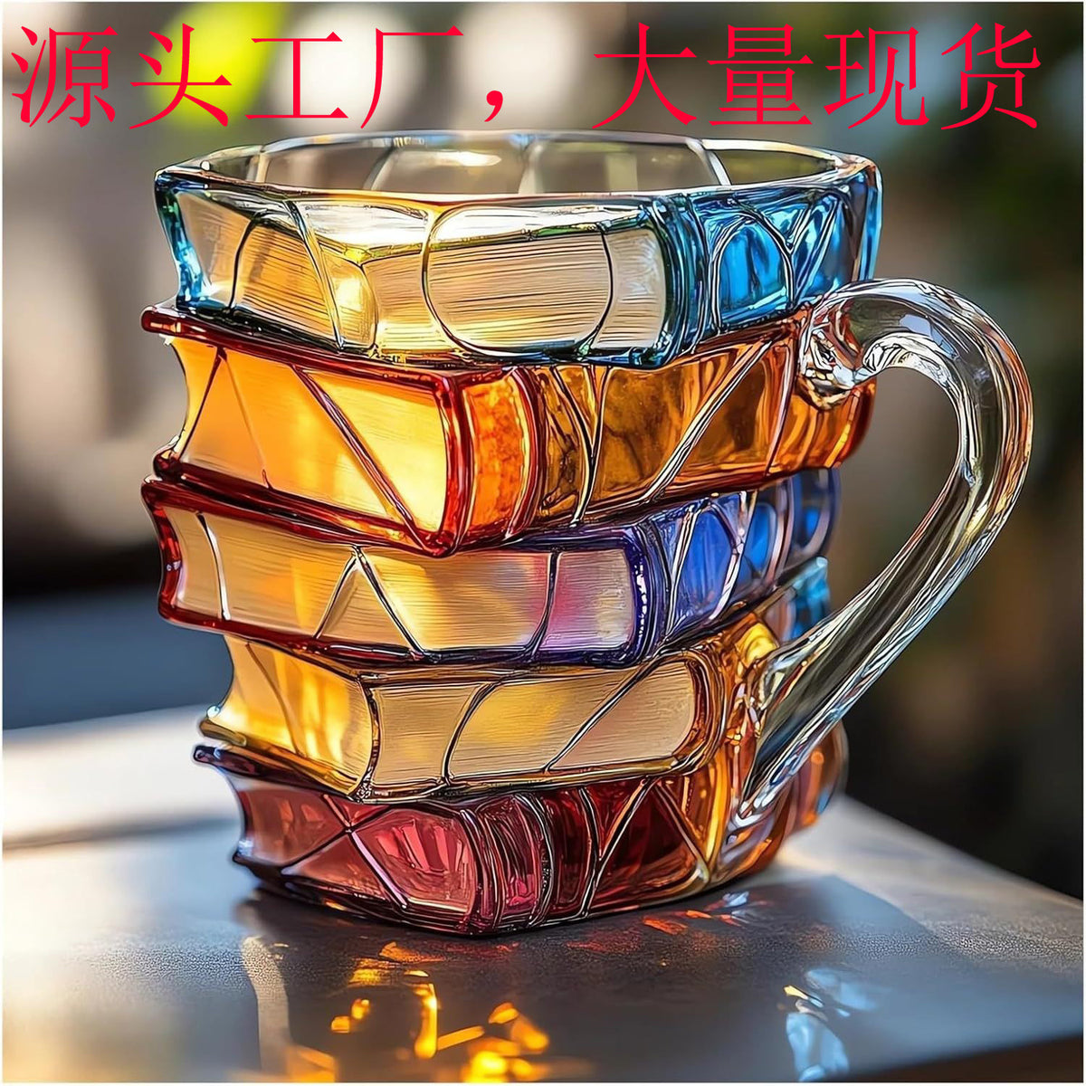 Tasse à café Cross-border Painted Book Mug Peinte Livres Peinte livres Tasse à café unique Tasse à café empilement de livres