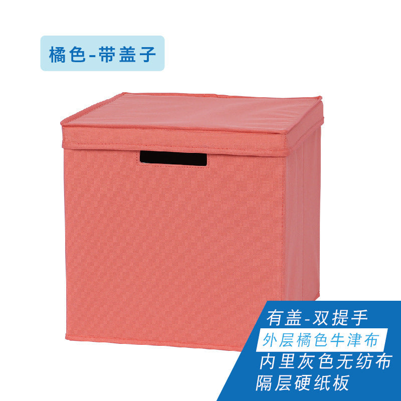 Boîte de rangement pliable multifonctionnelle : jouets, manuels scolaires, vêtements, rangement domestique quotidien, bibliothèque en tissu écossais.